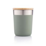 Stainless Steel And Bamboo Lid Coffee Mug For Gifting To Clients