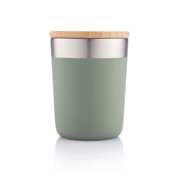 Stainless Steel And Bamboo Lid Coffee Mug For Gifting To Clients