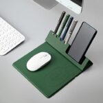 10 W Wireless Charging Mousepad With Desk Organizer Promotional Gifting
