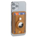 Premium magnetic phone holder with Airtag pocket